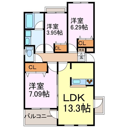 花水木の里Ａ棟の物件間取画像